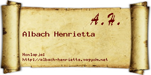 Albach Henrietta névjegykártya