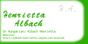 henrietta albach business card